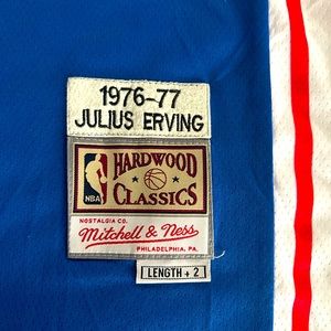 1976 to 77 Julius Erving Hardwood Classics, official Mitchell and Ness home.